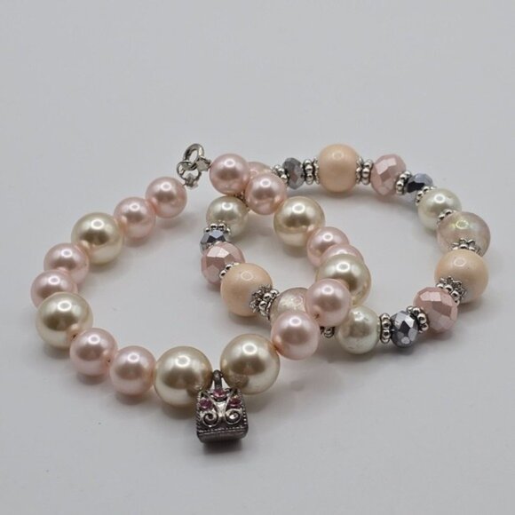 Fashion Jewelry Jewelry - Pastel Beaded Bracelet Lot of 2 Purse Charm Fashion Jewelry